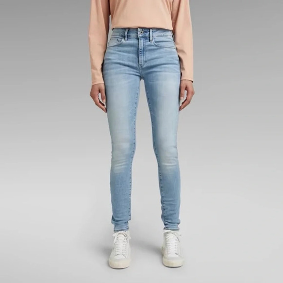 G-Star Raw  3301 High Skinny Jeans in Light Wash aged indigo size 27 waist 32L - Picture 1 of 16